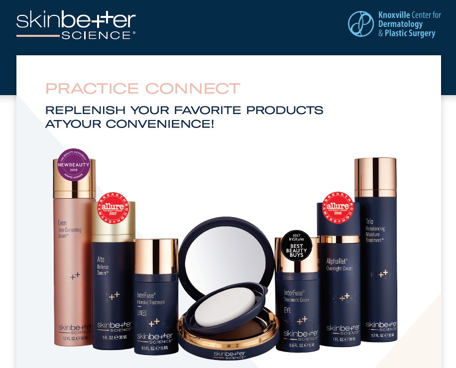 SkinBetter cosmetic line offered at Knoxville Center for Dermatology and Plastic Surgery